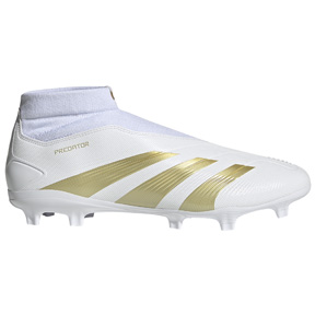 adidas  Predator 24 League Hi Laceless LL FG (White/Gold Metallic)