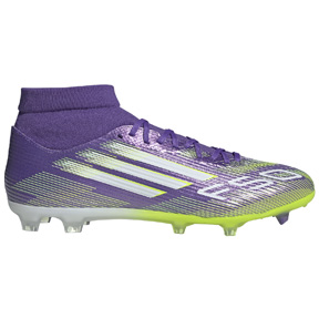 adidas  F50 League Mid FG Soccer Shoes (Purple Rush/Lemon)
