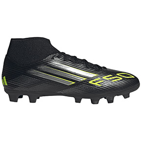adidas  F50 Club Mid FG Soccer Shoes (Black/Iron/Lemon)