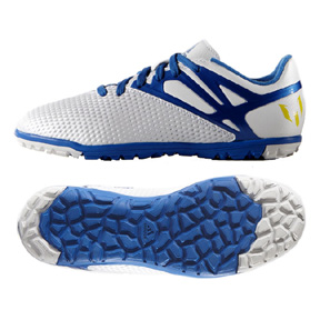 adidas Youth Lionel Messi 15.3 Turf Soccer Shoes (White/Blue)