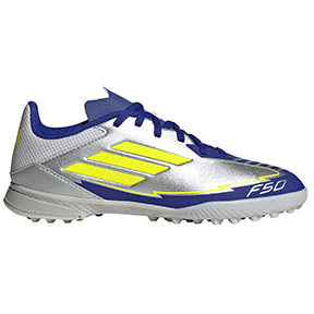 adidas Youth  Messi F50 League Turf Soccer Shoes (Silver/Blue)