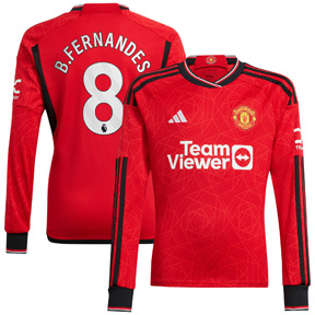 adidas Manchester United Fernandes #8 LS Jersey (Home 23/24)