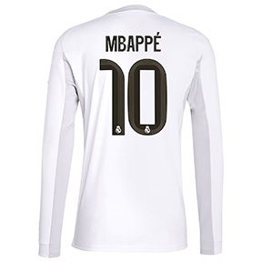 adidas  Real Madrid Mbappe #10 Long Sleeve Jersey (Home 25/26)