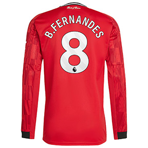 adidas  Manchester United Fernandes #8 LS Jersey (Home 25/26)