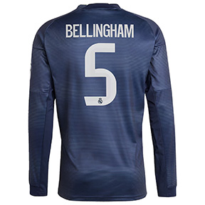 adidas  Real Madrid Bellingham #5  Long Sleeve Jersey (Away 25/26)