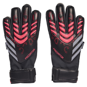 adidas Youth  Predator Match Fingersave Glove (Black/Lucid Red)