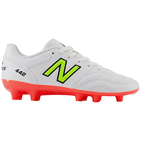 New Balance Youth  442 v2 Academy Wide Width FG (White/Volt)