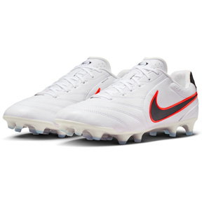 Nike  Tiempo Ligera Pro FG Soccer Shoes (White/Bright Crimson/Black)
