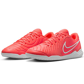 Nike  Tiempo Legend 10 Club Indoor Soccer Shoes (Hot Lava/White)