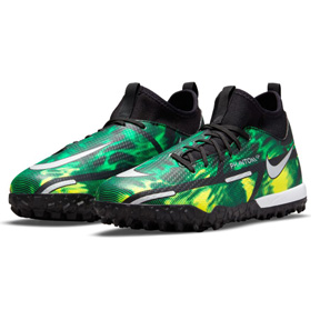 Nike Youth Phantom GT2 Academy DF Turf Soccer Shoes (Black/Green)