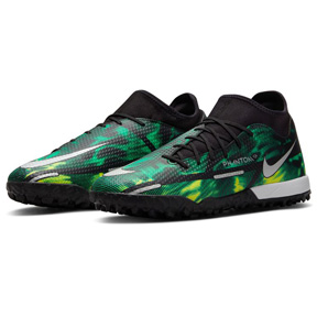Nike Phantom GT2 Academy DF SW Turf Soccer Shoes (Black/Green)