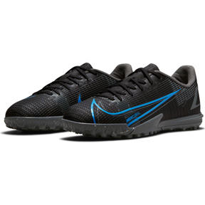 Nike Youth Mercurial Vapor 14 Academy Turf Shoes (Black/Blue)