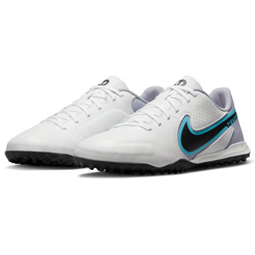 Nike Tiempo Legend 9 Academy Turf Soccer Shoes (White/Blast/Blue)