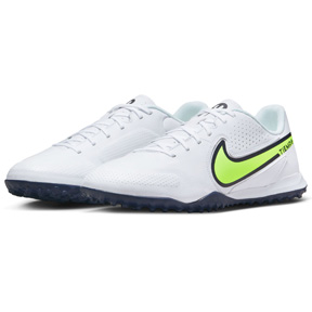 Nike Tiempo Legend 9 Academy Turf Soccer Shoes (White/Blue/Volt)