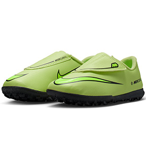 Nike Youth  Mercurial Vapor 16 Club Velcro Turf Shoes (Limelight)