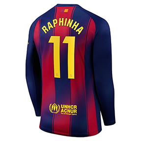 Nike  Barcelona Raphinha #11  Long Sleeve Jersey (Home 25/26)