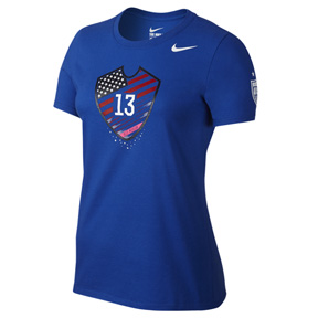 Nike Womens USA USWNT Morgan #13 Soccer Tee (Royal)