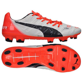 Puma  evoPower 1.2 FG Soccer Shoes (White/Lava)