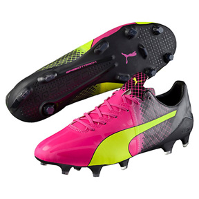 Puma  evoSPEED 1.5 Tricks FG Soccer Shoes (Pink Glo/Yellow)