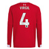 adidas Liverpool Virgil #4 Long Sleeve Soccer Jersey (Home 25/26)